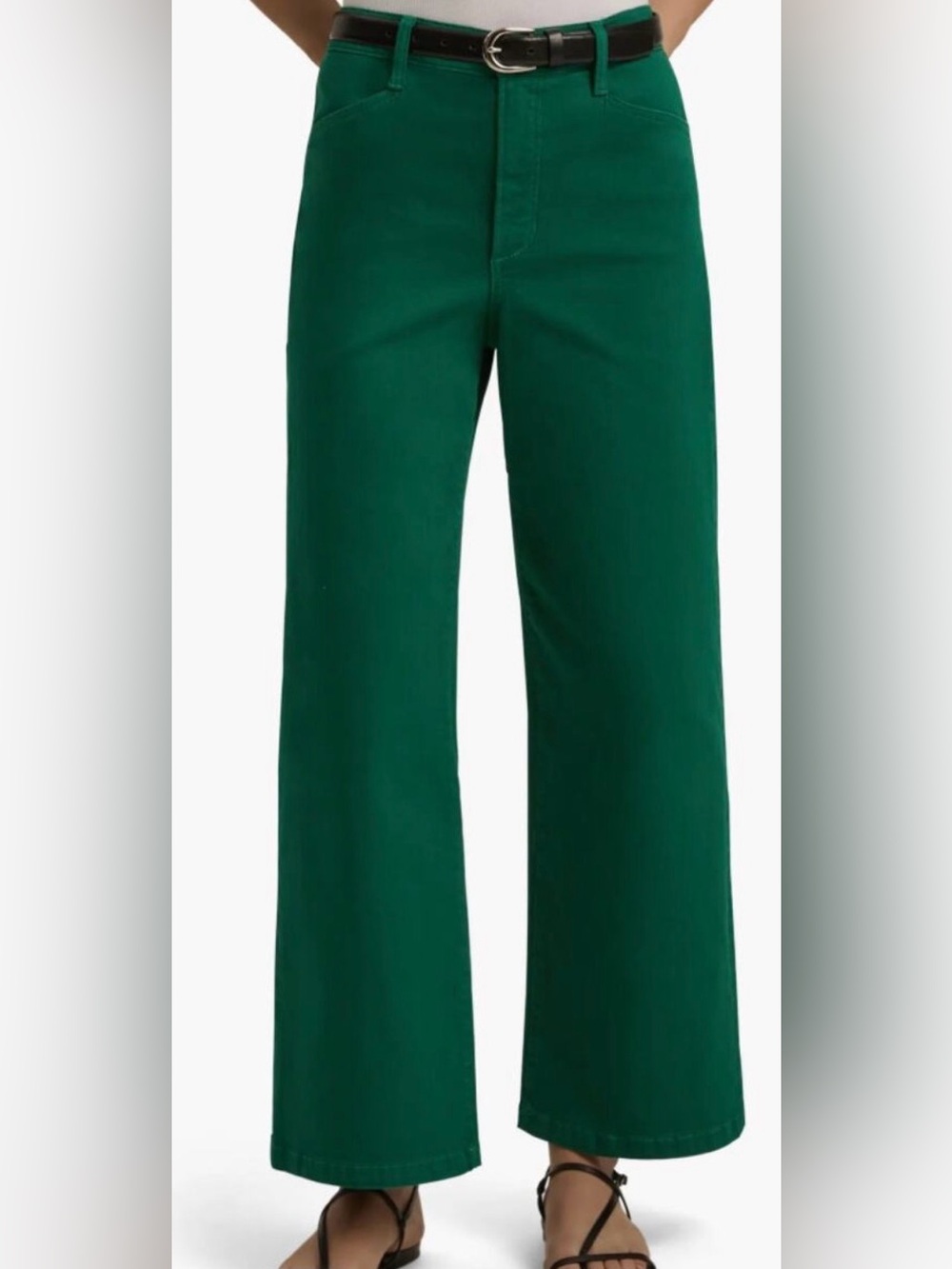 Favorite Daughter Mischa Wide-Leg High-Rise Jeans in Emerald
